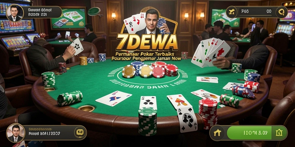 Screenshot menampilkan gameplay Poker yang seru dan penuh strategi.