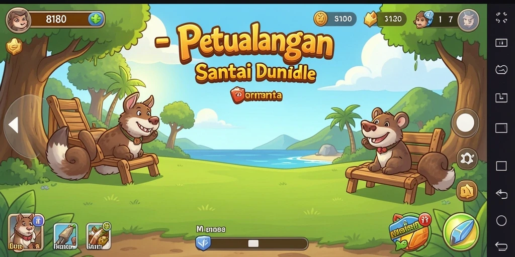 Screenshot yang menampilkan gameplay santai dan menyenangkan di 8180.