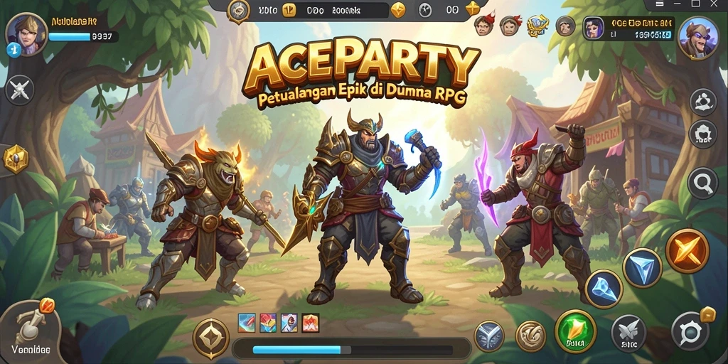 Screenshot gameplay ACEPARTY menampilkan pertarungan epik dalam dunia RPG yang menakjubkan.
