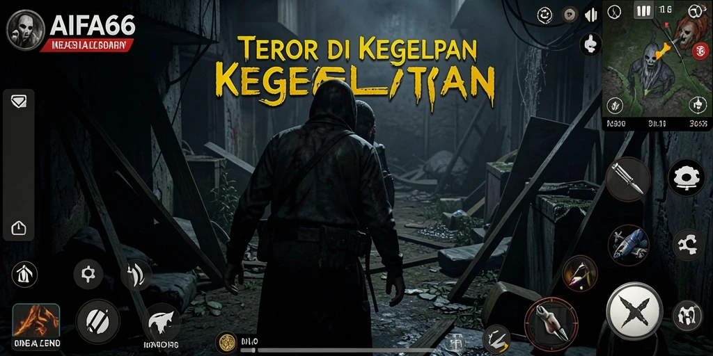 Tampilan gameplay menegangkan dalam AIFA66 yang menghadirkan suasana Horror.