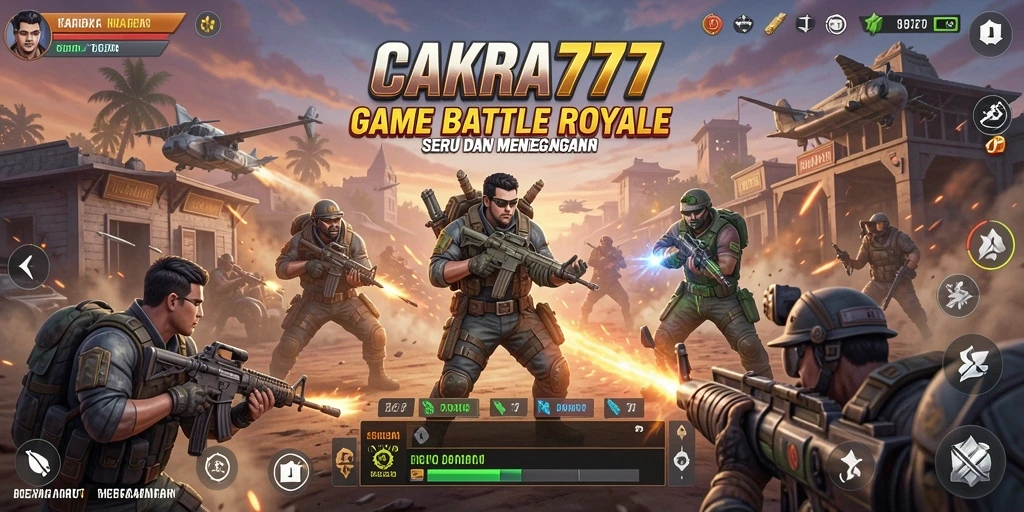 Gameplay seru CAKRA777 di lapangan pertempuran Battle Royale.