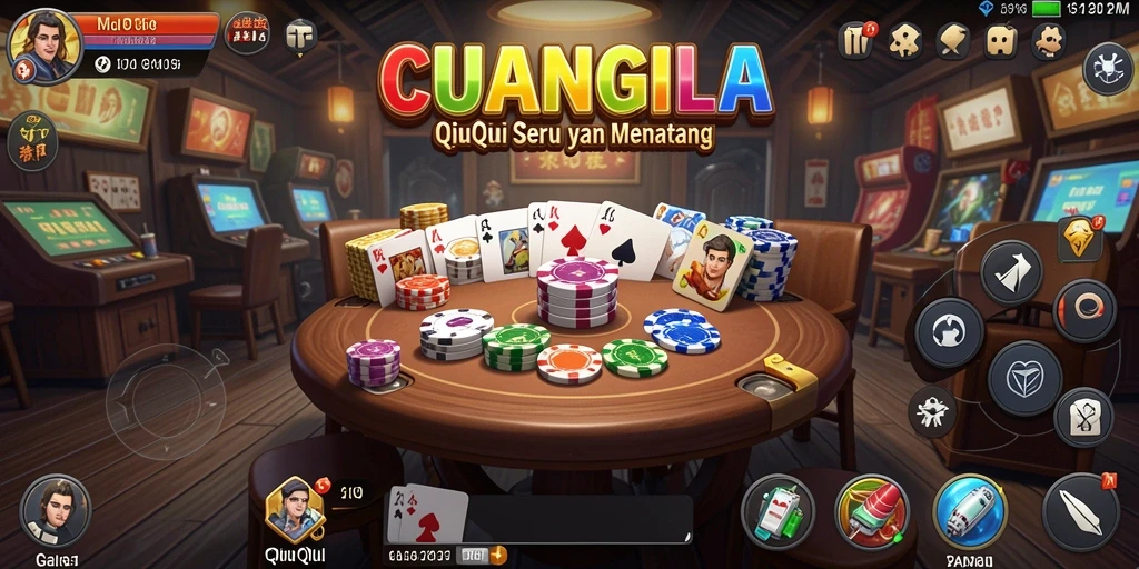 Screenshot CUANGILA menampilkan serunya bermain QiuQiu.