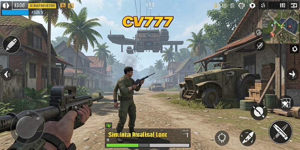 Tampilan gameplay menakjubkan dari CV777 dengan simulasi yang realistis.