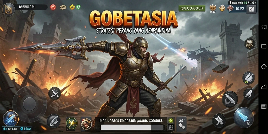 Screenshot GOBETASIA menampilkan pertempuran strategi yang intens.