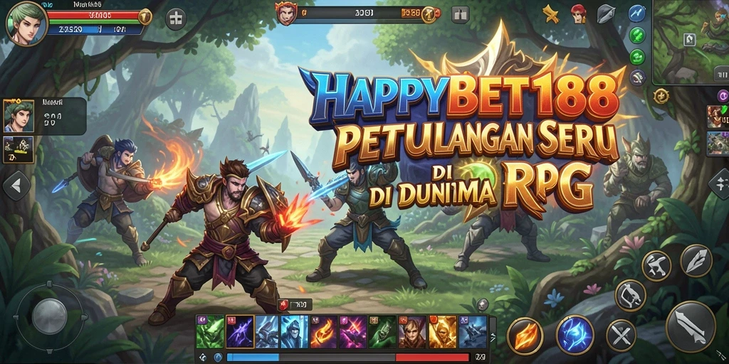 Tampilan gameplay <strong>HAPPYBET188</strong> dengan karakter dan pertarungan epik.