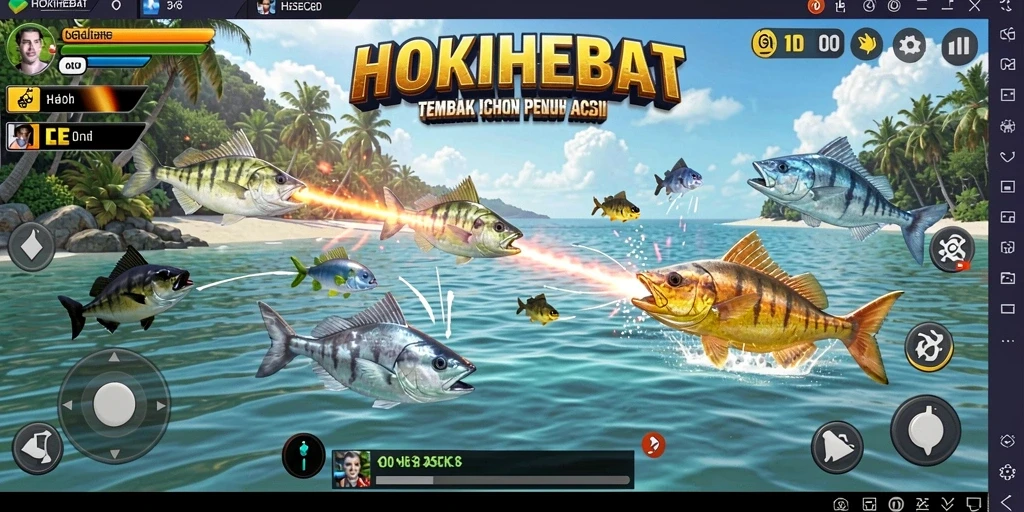 Gameplay HOKIHEBAT Tembak Ikan yang seru dan menantang.