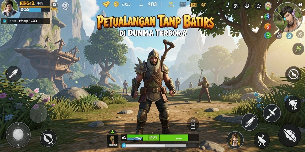Tampilan gameplay KING403 yang menampilkan dunia terbuka yang indah.