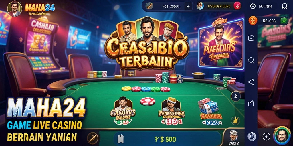 Tampilan screenshot gameplay Live Casino MAHA24 yang memukau.