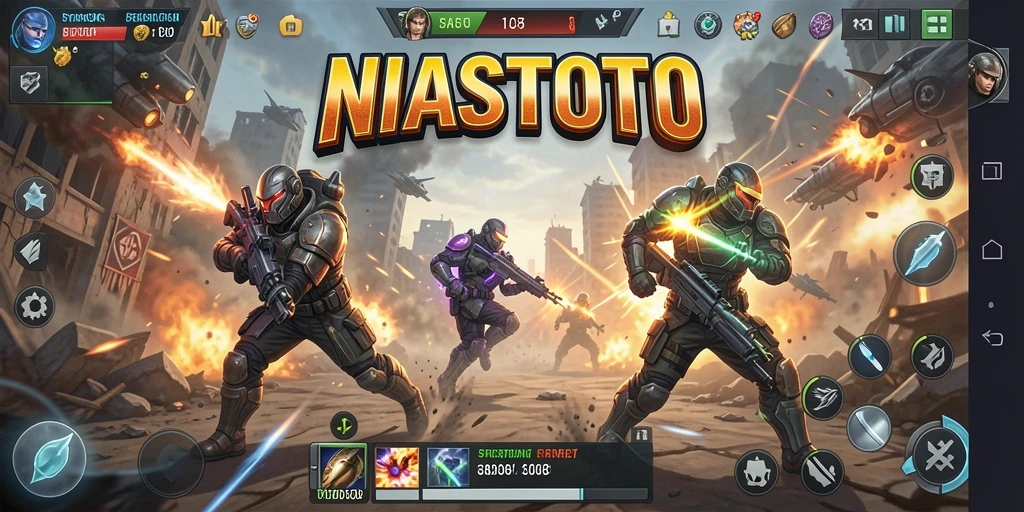 Gameplay epik dalam NIASTOTO dengan pertempuran yang mendebarkan.