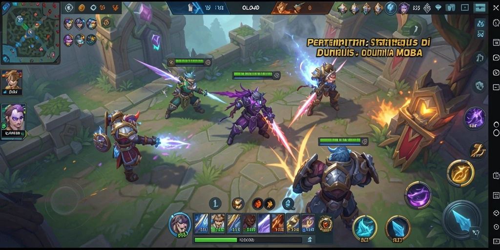 Screenshot utama OLLO4D yang menampilkan pertarungan seru di arena MOBA.