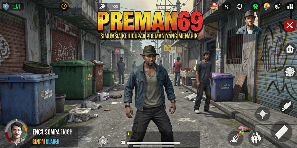 Tampilan gameplay menarik dari PREMAN69 dengan karakter preman yang beraksi.