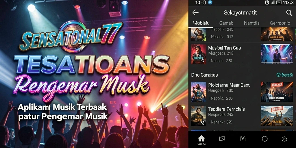 Screenshot gameplay SENSATIONAL77 menampilkan antarmuka musik yang interaktif dan menarik.